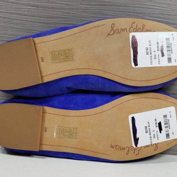 Sam Edelman Felicia Flat, Blue Suede, Womens Size 6 M - Picture 7 of 7